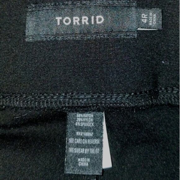 Torrid Black Plus Size 4R Cropped Career Casual Pants Stretch - Picture 4 of 6